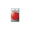 Alarm Controls TS21R 2-1/2" Round Red Mushroom Push to Exit Button Satin Stainless Steel TS21R